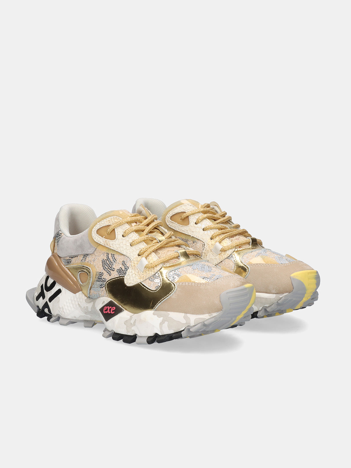 134-10 LEATHER TAUPE GOLD