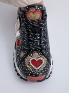 134-211 LEATHER BLACK CHAMPAGNE