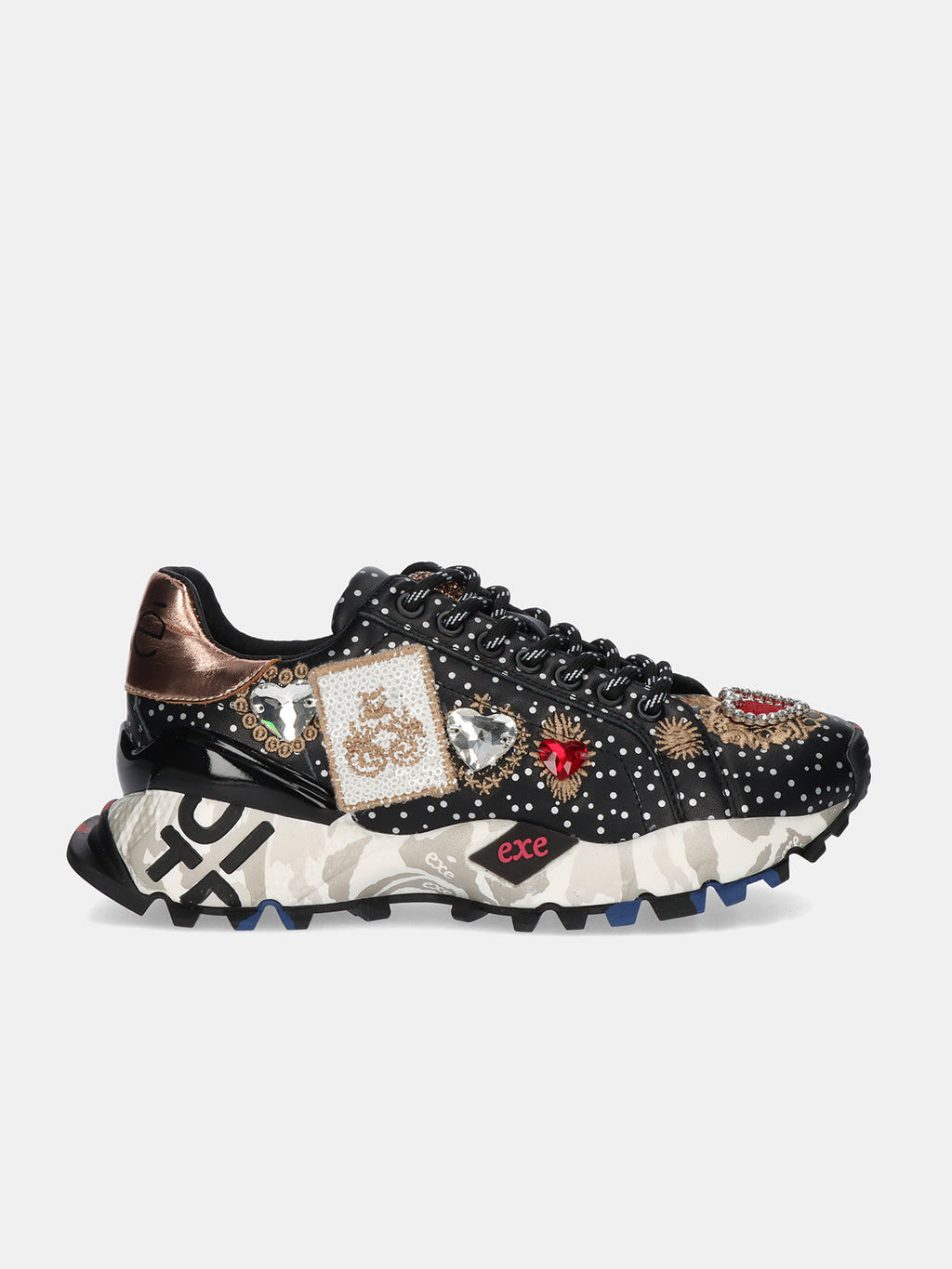134-211 LEATHER BLACK CHAMPAGNE