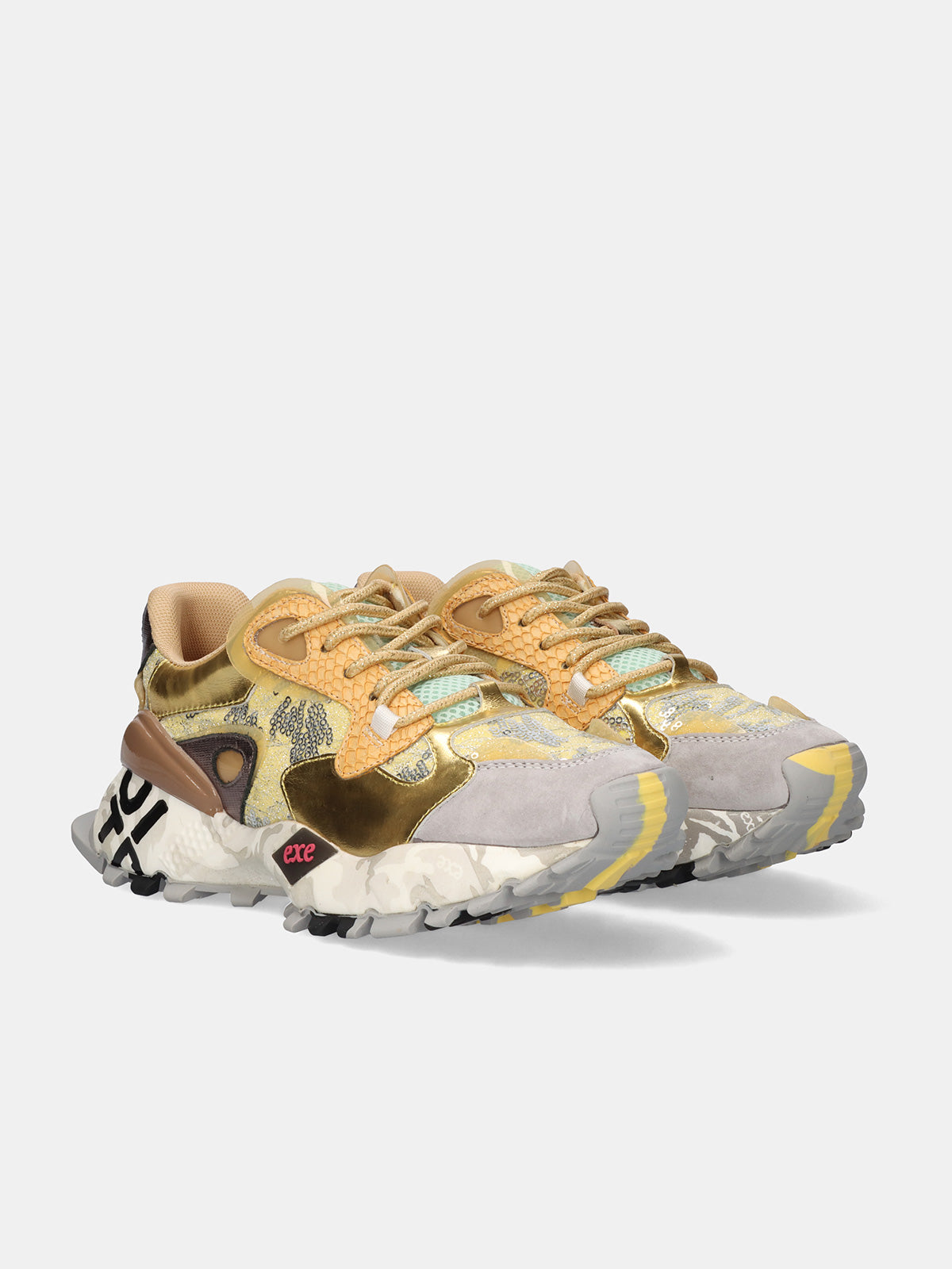134-10 LEATHER GREY GOLD